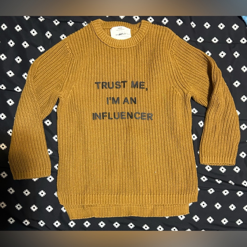 🎉HP🎉Zara kids knit collection brown sweater - size 5/6